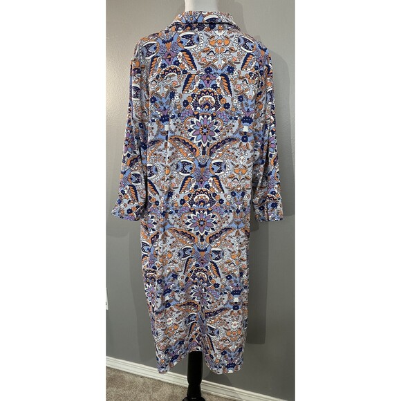 Talbots Womens Petite Plus Sz 3XP Dress Paisley MIDI Pullover Sheath 3/4 Sleeve - Picture 3 of 6